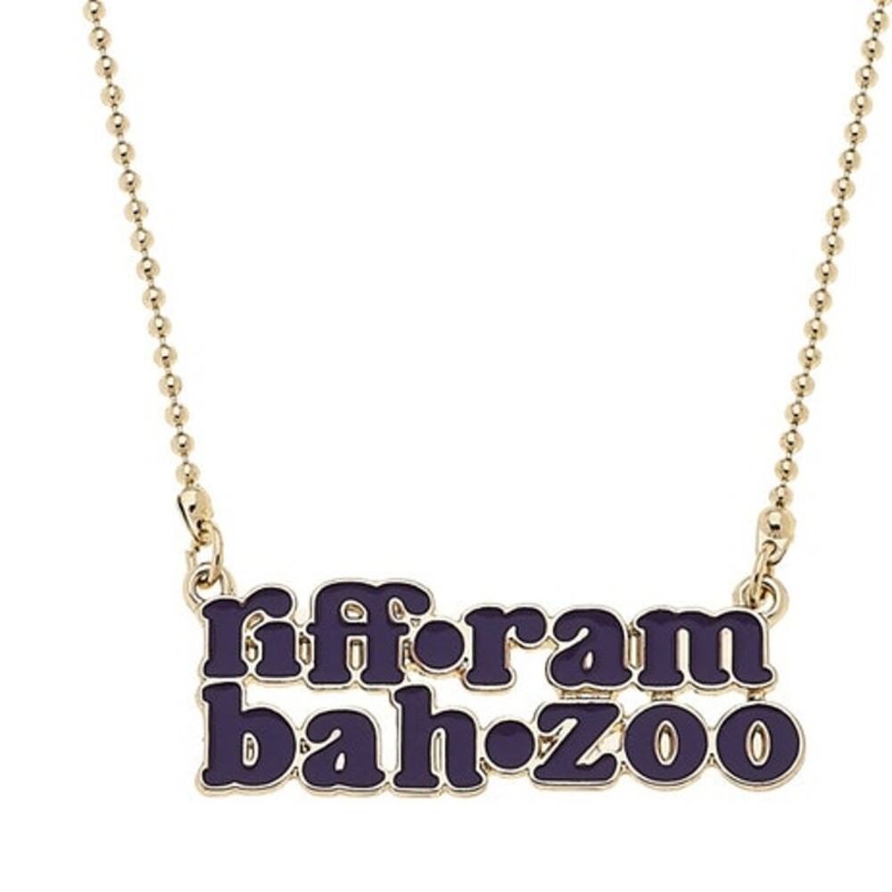 TCU Horned Frogs Slogan Necklace — Purple & Shiny Gold